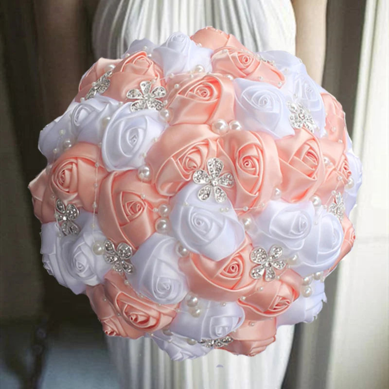 1pc/lotArtificial Wedding Bouquets Hand made Flower Rhinestone Bridesmaid Crystal Bridal Wedding Bouquet de mariage