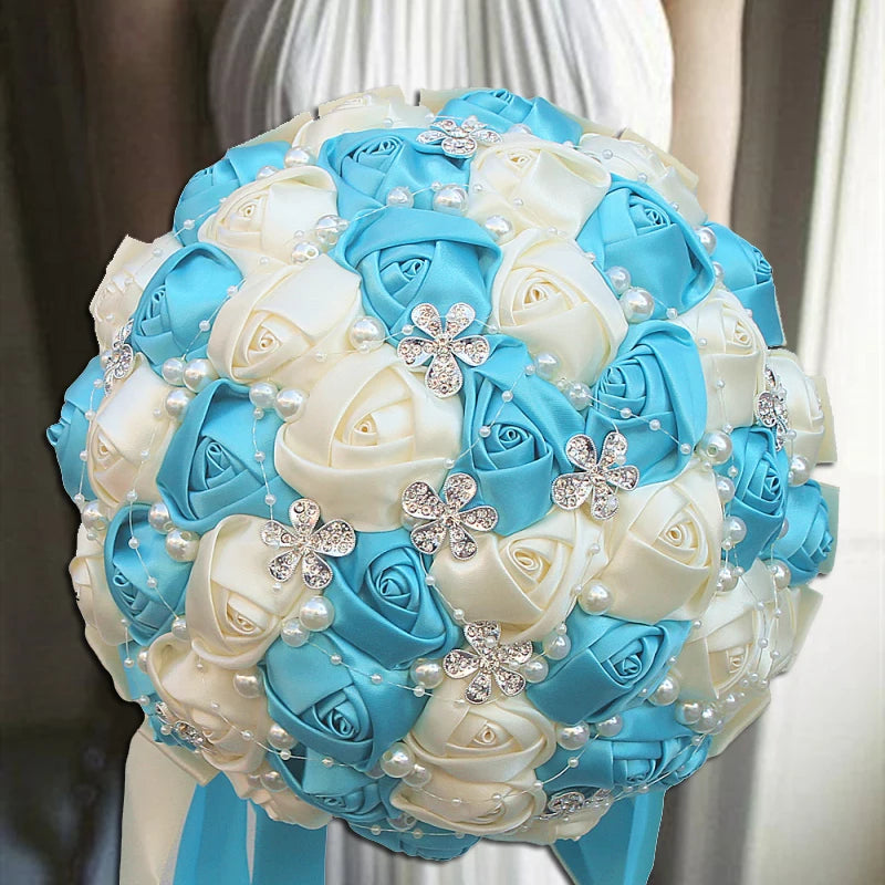 1pc/lotArtificial Wedding Bouquets Hand made Flower Rhinestone Bridesmaid Crystal Bridal Wedding Bouquet de mariage
