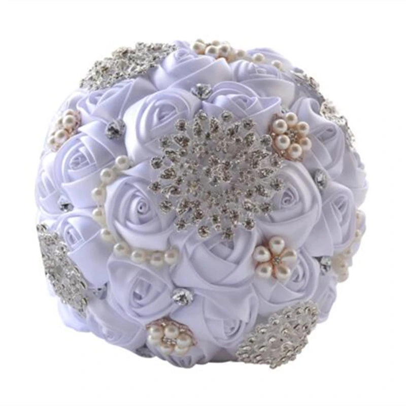 1pc/lotArtificial Wedding Bouquets Hand made Flower Rhinestone Bridesmaid Crystal Bridal Wedding Bouquet de mariage