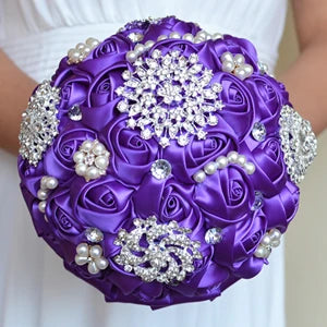 1pc/lotArtificial Wedding Bouquets Hand made Flower Rhinestone Bridesmaid Crystal Bridal Wedding Bouquet de mariage