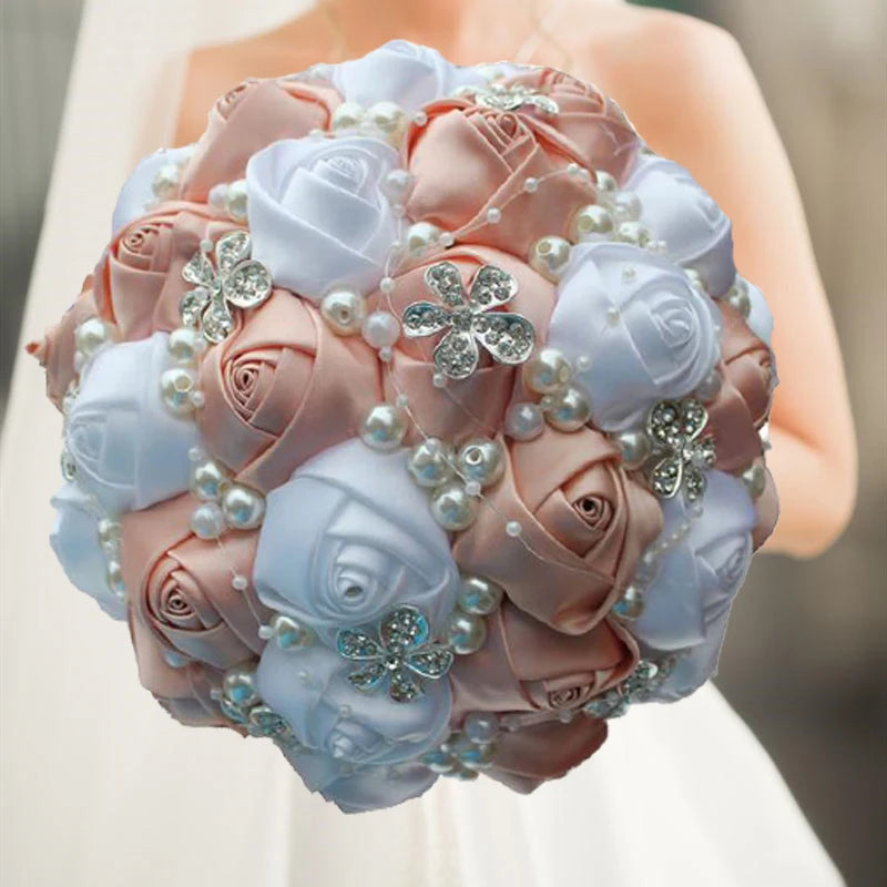 1pc/lotArtificial Wedding Bouquets Hand made Flower Rhinestone Bridesmaid Crystal Bridal Wedding Bouquet de mariage