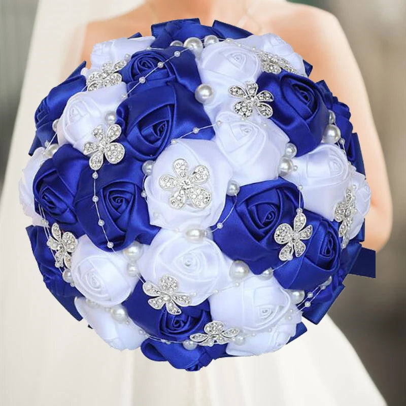 1pc/lotArtificial Wedding Bouquets Hand made Flower Rhinestone Bridesmaid Crystal Bridal Wedding Bouquet de mariage