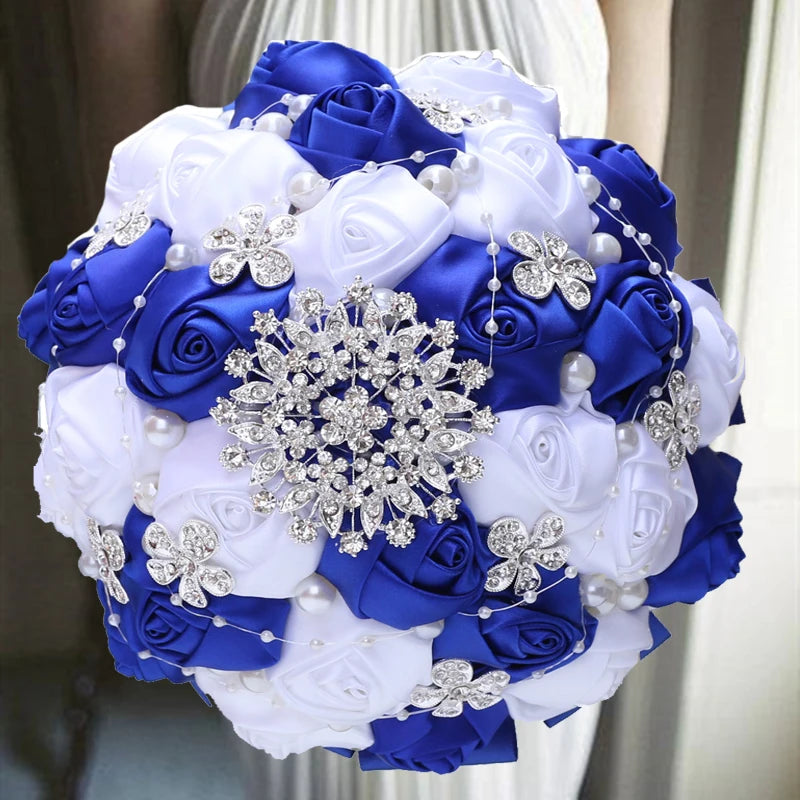 1pc/lotArtificial Wedding Bouquets Hand made Flower Rhinestone Bridesmaid Crystal Bridal Wedding Bouquet de mariage