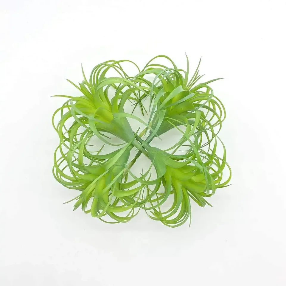 4 Pack Artificial Faux Air Plants Grass Tillandsia Bromeliads for Home Decor Terrarium Project Greenery