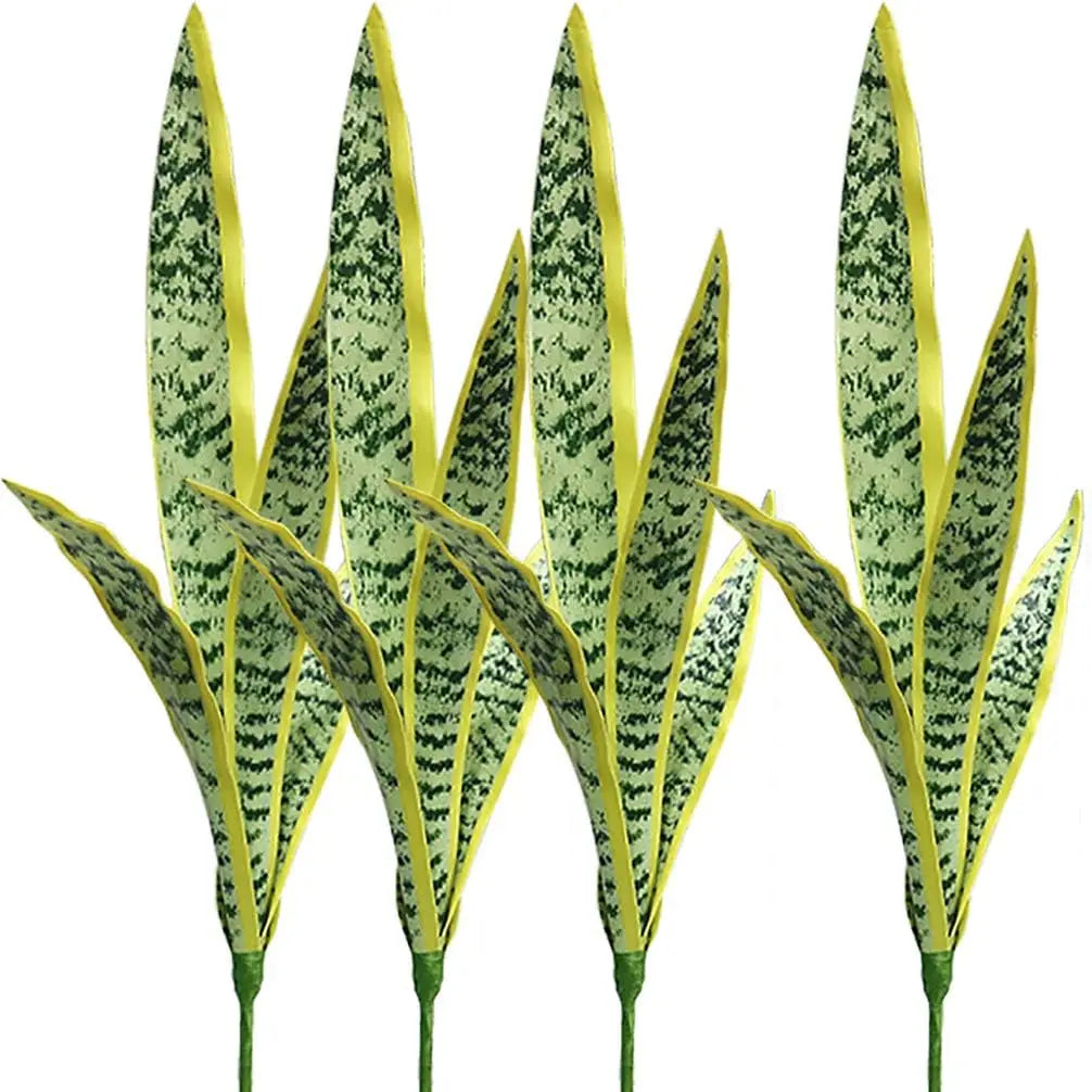 4 PCS Artificial Sansevieria Plants 30 Inch Tall Faux Plant for Indoor and Outdoor Home Garden Office Store Decoration