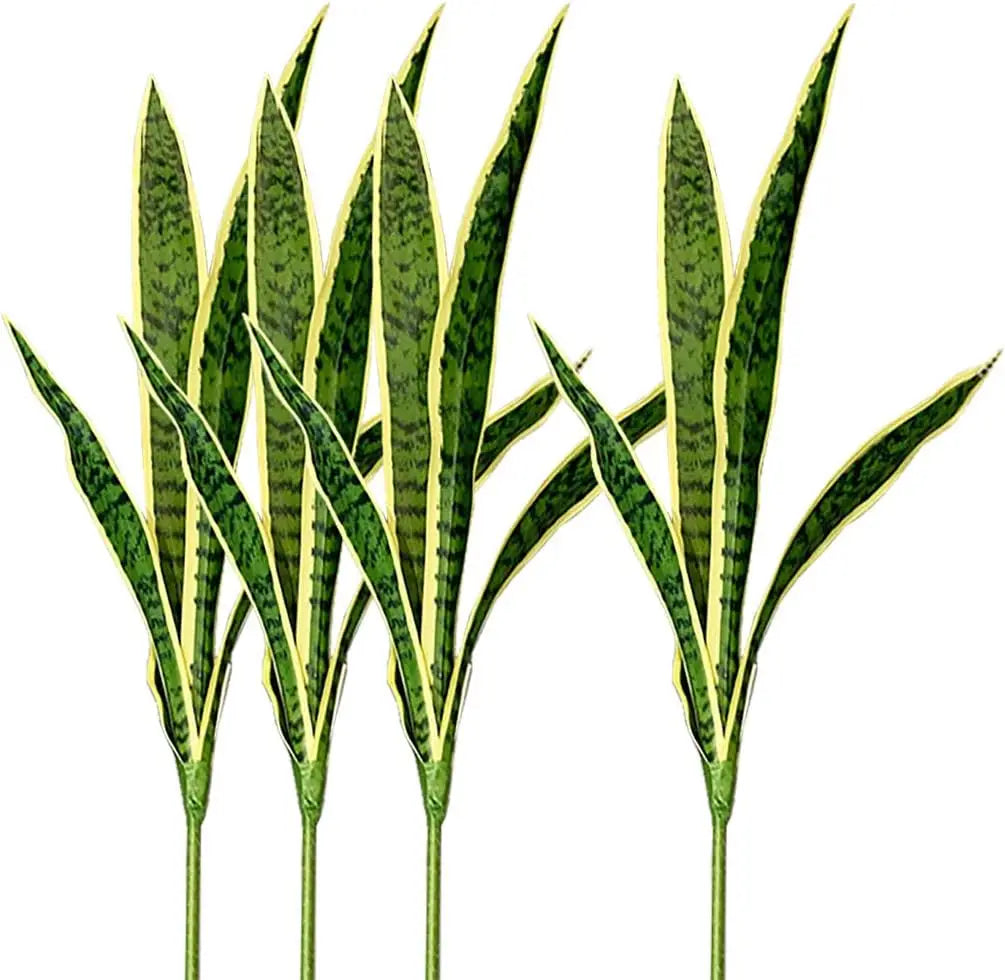 4 PCS Artificial Sansevieria Plants 30 Inch Tall Faux Plant for Indoor and Outdoor Home Garden Office Store Decoration